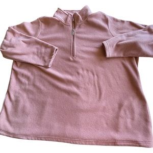 NWOT DENIM&CO 3X LIGHT PINK 1/4 ZIP TUNIC TOP W/POCKETS